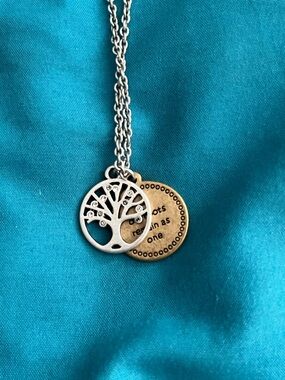 Premier Designs Silver and Gold Tree of Life Pendant Necklace